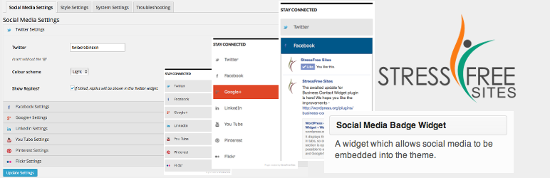 Social Media Badge Widget Preview Wordpress Plugin - Rating, Reviews, Demo & Download