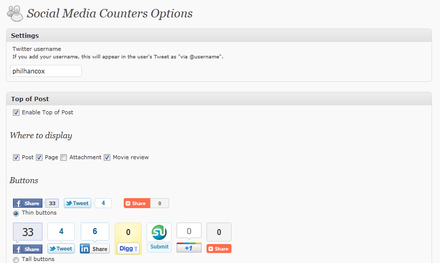 Social Media Counters Preview Wordpress Plugin - Rating, Reviews, Demo & Download