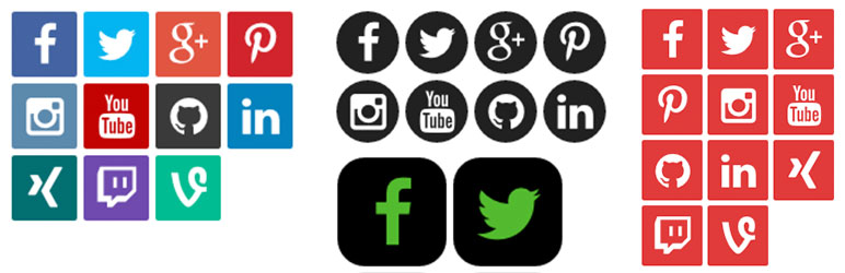 Social Profile Icons Widget Preview Wordpress Plugin - Rating, Reviews, Demo & Download