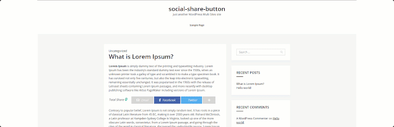 Social Share Button Preview Wordpress Plugin - Rating, Reviews, Demo & Download
