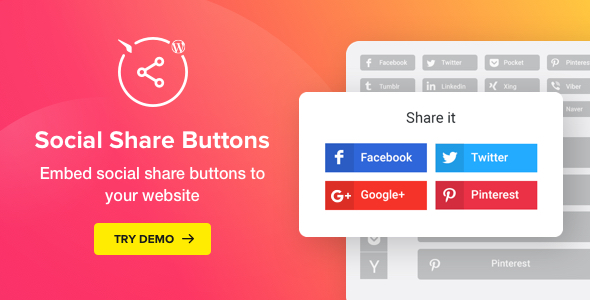 Social Share Buttons Plugin for Wordpress Preview - Rating, Reviews, Demo & Download
