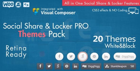 Social Share & Locker Pro Theme Pack (W&B) Preview Wordpress Plugin - Rating, Reviews, Demo & Download