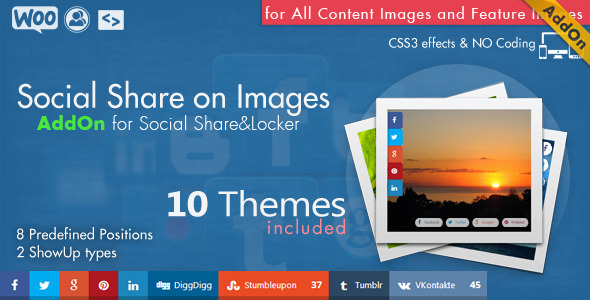 Social Share On Images AddOn – WordPress Preview - Rating, Reviews, Demo & Download