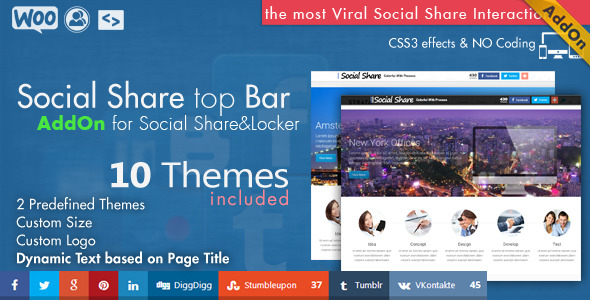 Social Share Top Bar AddOn – WordPress Preview - Rating, Reviews, Demo & Download