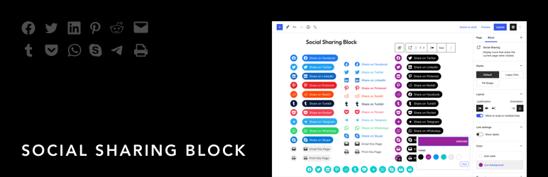 Social Sharing Block Preview Wordpress Plugin - Rating, Reviews, Demo & Download