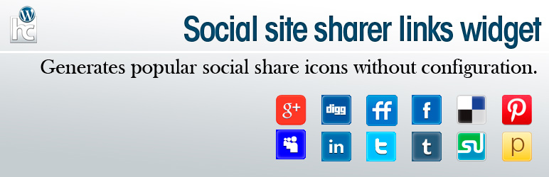 Social Site Sharer Links Widget Preview Wordpress Plugin - Rating, Reviews, Demo & Download