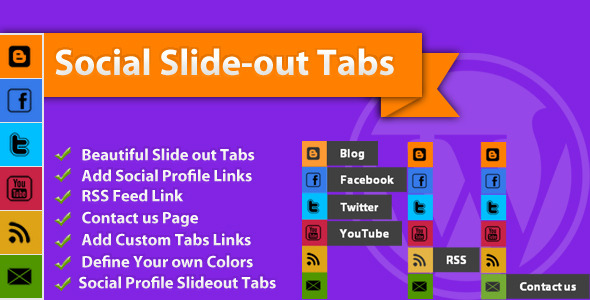 Social Slide-out Tab Menus: WordPress Plugin Preview - Rating, Reviews, Demo & Download