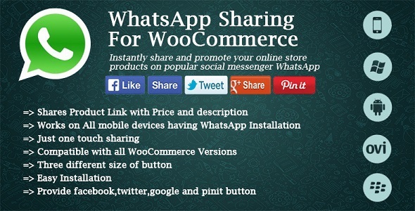 Social & WhatsApp Sharing For WooCommerce Preview Wordpress Plugin - Rating, Reviews, Demo & Download
