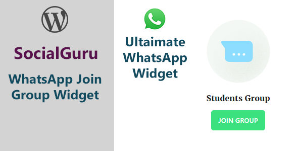 SocialGuru – WhatsApp Group Join Button Widget Preview Wordpress Plugin - Rating, Reviews, Demo & Download