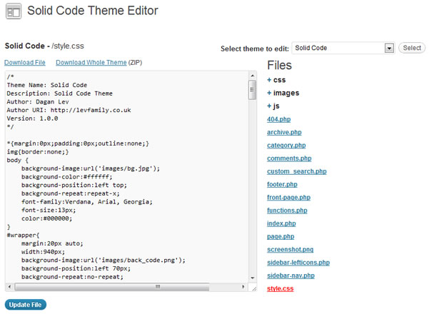Solid Code Theme Editor Preview Wordpress Plugin - Rating, Reviews, Demo & Download