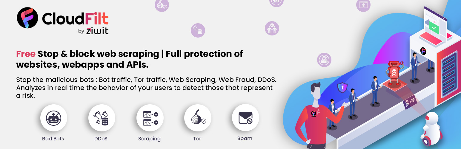 Spam Protection, AntiSpam, ReCaptcha, Stop Bad Bots, Tor, Spam Submissions, Web Scraping / FREE By CloudFilt Preview Wordpress Plugin - Rating, Reviews, Demo & Download