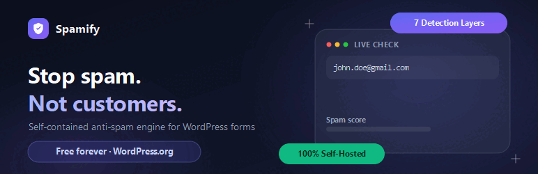 Spamify – Elastic Spam Shield Preview Wordpress Plugin - Rating, Reviews, Demo & Download