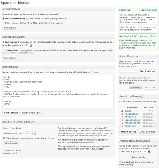 Spammer Blocker Preview Wordpress Plugin - Rating, Reviews, Demo & Download