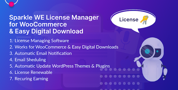 Sparkle WooCommerce & Easy Digital Download License Manager Preview Wordpress Plugin - Rating, Reviews, Demo & Download