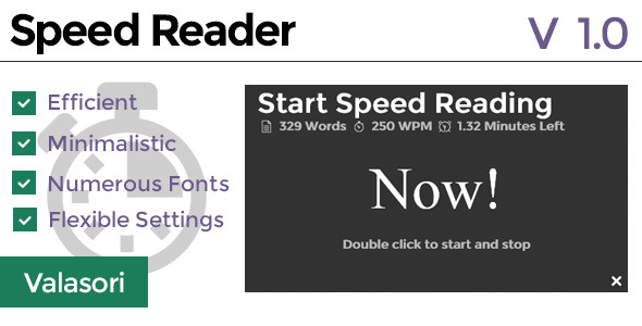 Speed Reader Preview Wordpress Plugin - Rating, Reviews, Demo & Download