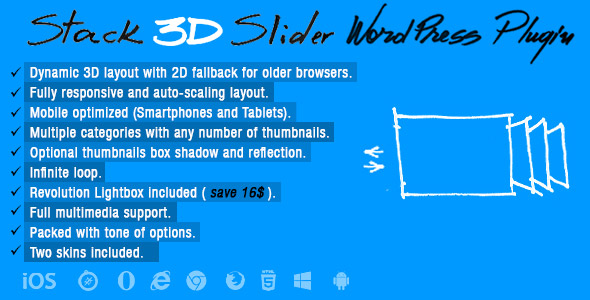 Stack 3D Slider Wordpress Plugin Preview - Rating, Reviews, Demo & Download
