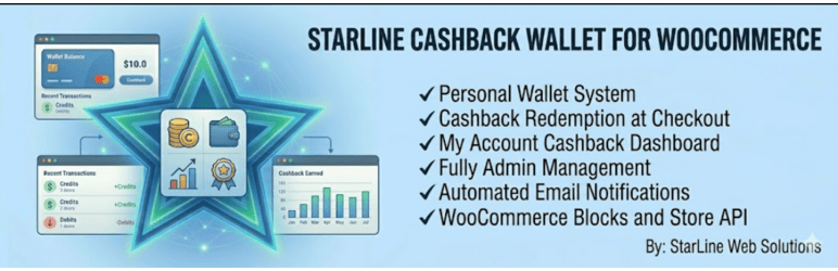 Starline Cashback Wallet For WooCommerce Preview Wordpress Plugin - Rating, Reviews, Demo & Download