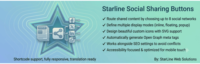 Starline Social Sharing Buttons Preview Wordpress Plugin - Rating, Reviews, Demo & Download