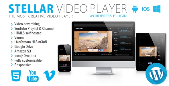 Stellar Video Player – Wordpress Plugin Preview - Rating, Reviews, Demo & Download