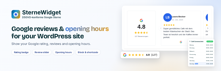 SterneWidget Preview Wordpress Plugin - Rating, Reviews, Demo & Download