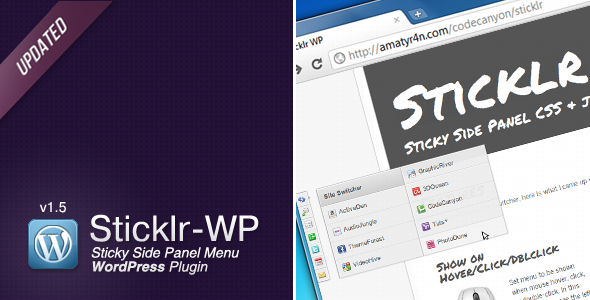 Sticklr WP – Sticky Side Panel WordPress Plugin Preview - Rating, Reviews, Demo & Download