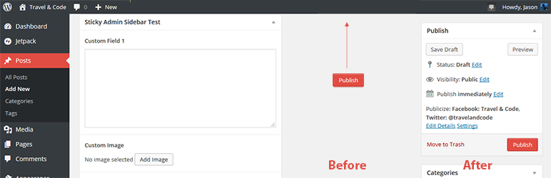 Sticky Admin Sidebar Preview Wordpress Plugin - Rating, Reviews, Demo & Download