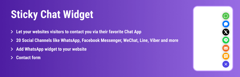 Sticky Chat Widget: Chat Icons, Contact Form, Email, SMS, Call Button, Click To Chat, Social Chat Widget, Sticky Chat Buttons Preview Wordpress Plugin - Rating, Reviews, Demo & Download