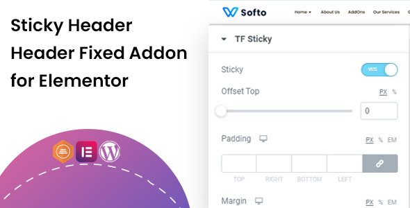Sticky Header, Header Fixed Addon For Elementor Preview Wordpress Plugin - Rating, Reviews, Demo & Download