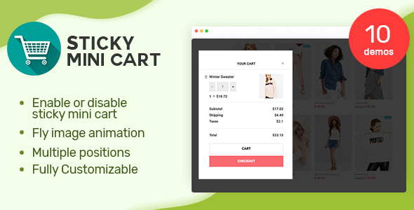 Sticky Mini Cart For WooCommerce Preview Wordpress Plugin - Rating, Reviews, Demo & Download