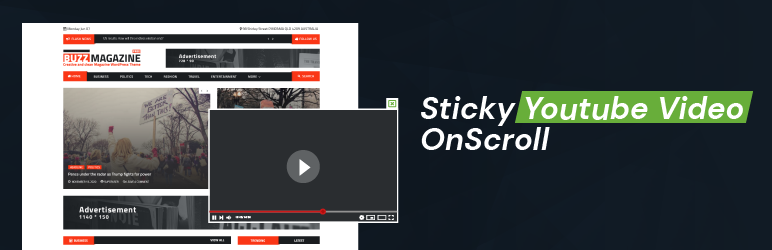 Sticky Youtube Video Onscroll Preview Wordpress Plugin - Rating, Reviews, Demo & Download