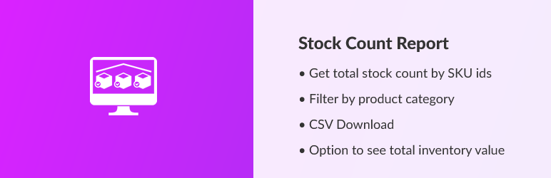 Stock Count Report For WooCommerce Preview Wordpress Plugin - Rating, Reviews, Demo & Download