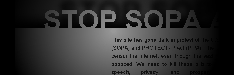 Stop SOPA By Zachary Preview Wordpress Plugin - Rating, Reviews, Demo & Download