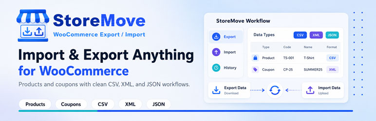 StoreMove – Import & Export Anything For WooCommerce Preview Wordpress Plugin - Rating, Reviews, Demo & Download
