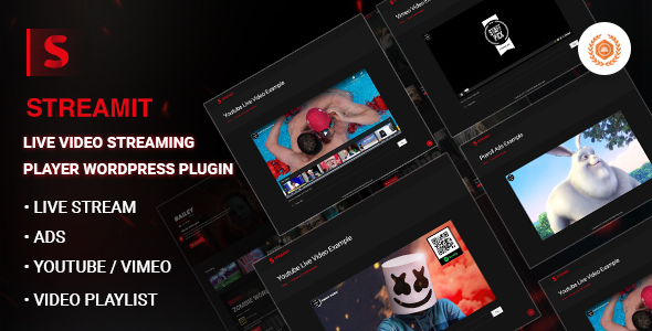 Streamit – Live Video Streaming  Player WordPress Plugin Preview - Rating, Reviews, Demo & Download