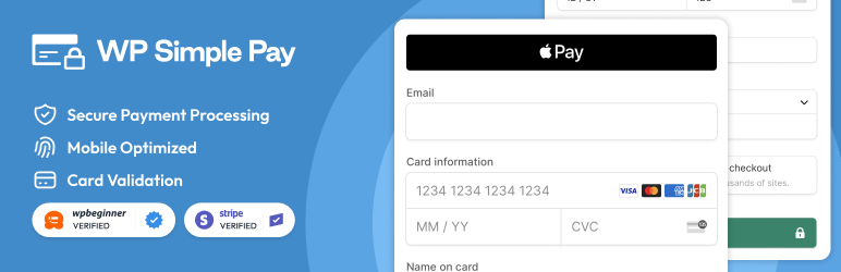Stripe Payment Forms By WP Simple Pay – Accept Credit Card Payments + Subscriptions With Stripe Preview Wordpress Plugin - Rating, Reviews, Demo & Download