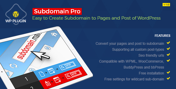 Subdomain Pro Preview Wordpress Plugin - Rating, Reviews, Demo & Download