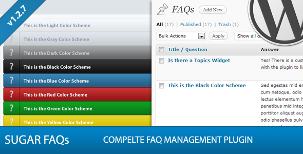 Sugar FAQs – WordPress FAQ Management Plugin Preview - Rating, Reviews, Demo & Download