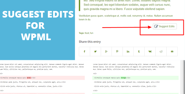 Suggest Edits Plugin for Wordpress Preview - Rating, Reviews, Demo & Download