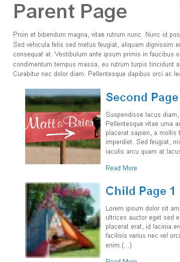 Summary Of Child Pages Preview Wordpress Plugin - Rating, Reviews, Demo & Download