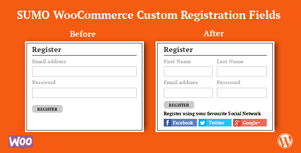 SUMO WooCommerce Custom Registration Fields Preview Wordpress Plugin - Rating, Reviews, Demo & Download