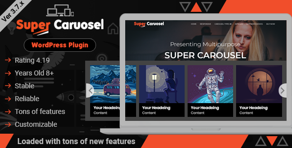 Super Carousel – Responsive Wordpress Plugin Preview - Rating, Reviews, Demo & Download