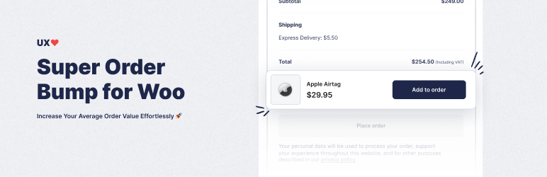 Super Order Bump For WooCommerce Preview Wordpress Plugin - Rating, Reviews, Demo & Download