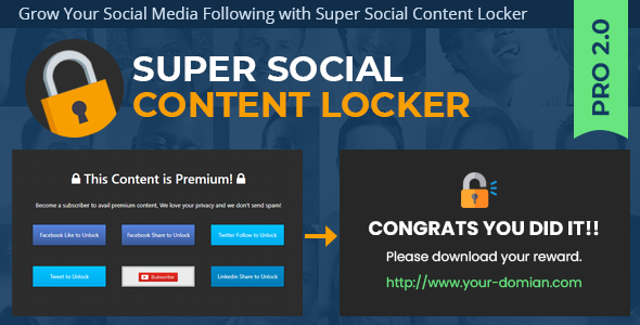 Super Social Content Locker Preview Wordpress Plugin - Rating, Reviews, Demo & Download