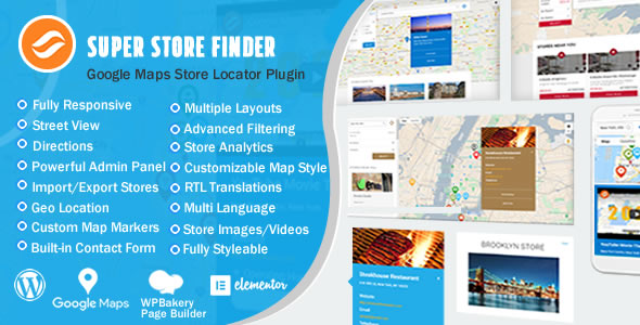 Super Store Finder Plugin for Wordpress (Google Maps Store Locator) Preview - Rating, Reviews, Demo & Download