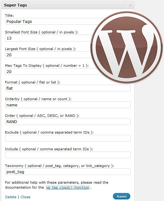 Super Tags Widget Preview Wordpress Plugin - Rating, Reviews, Demo & Download