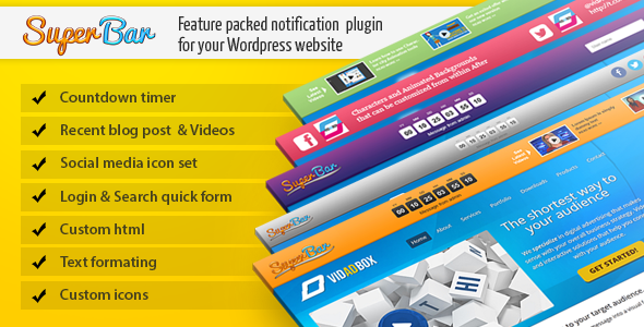 Superbar : Awesome Wordpress Notification Bars Preview - Rating, Reviews, Demo & Download