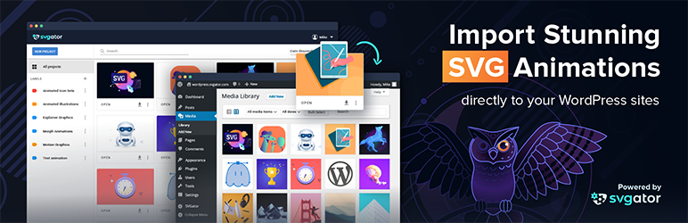 SVGator – Add Animated SVG Easily Preview Wordpress Plugin - Rating, Reviews, Demo & Download