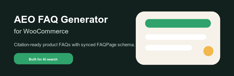 Swadhin AEO FAQ Generator For WooCommerce Preview Wordpress Plugin - Rating, Reviews, Demo & Download