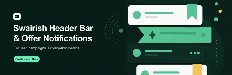 Swairish Header Bar & Offer Notifications Preview Wordpress Plugin - Rating, Reviews, Demo & Download