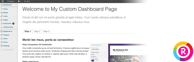 Sweet Custom Dashboard Preview Wordpress Plugin - Rating, Reviews, Demo & Download